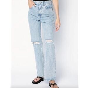 SLVRLAKE Denim London Jeans In Time Worn Distressed busted Knee Size 25